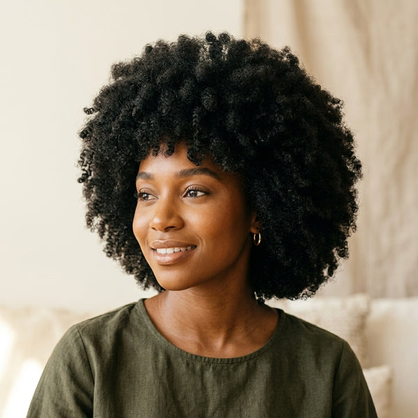 Adéorí 4C Kinky hair extensions styled and worn — natural look