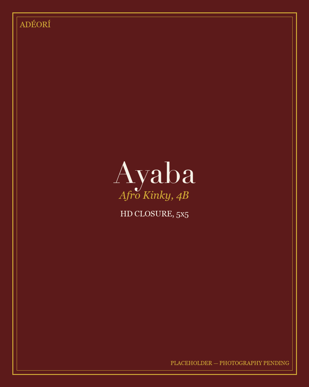 Ayaba — Afro Kinky HD Closure, 5x5