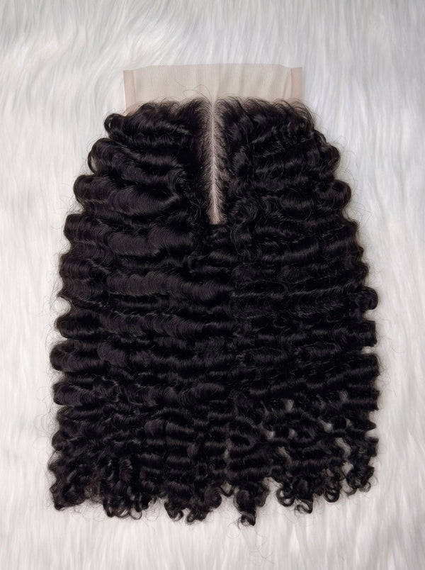 Ìlẹ̀kẹ̀ - Loose kinky curly HD lace closure, 5x5