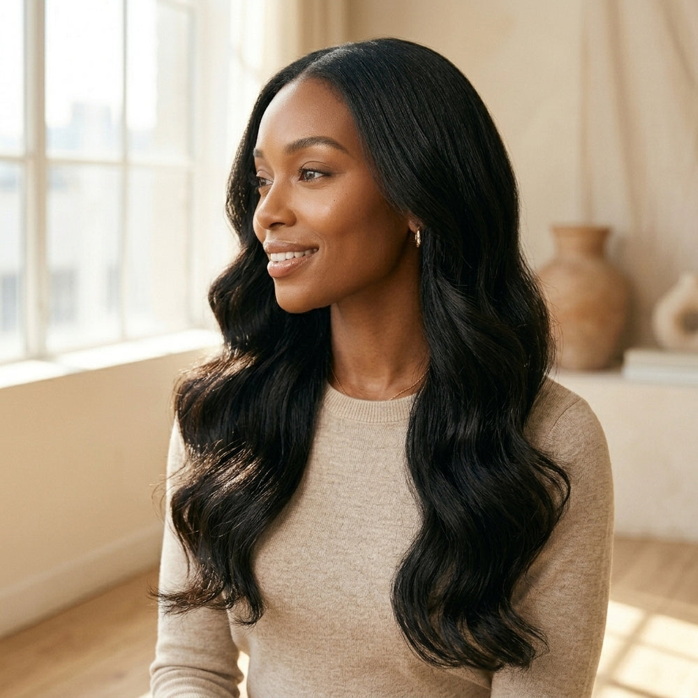 Adéorí Body Wave virgin hair — full installed look