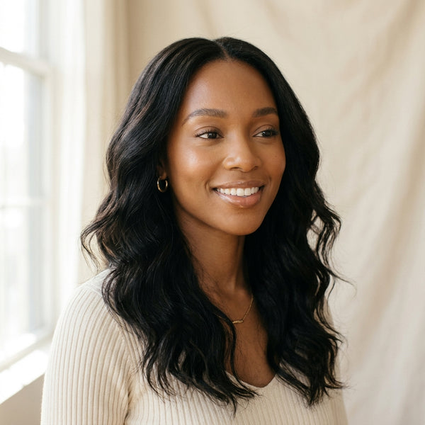 Adéorí Loose Wave hair extensions styled and worn — natural look