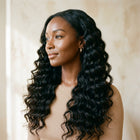 Adéorí Deep Wave hair extensions styled and worn — natural look