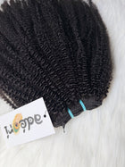 Adé - 4C Kinky Coily weft, close detail of the coil and machine track