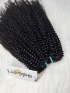 Ayaba - Afro Kinky, 4B weft, close detail with machine track