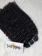 Ọ̀yàyà - Tight Kinky Curly, 4A weft, close detail with machine track